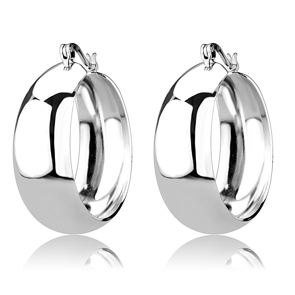 JCE1400 Rhodium Brass Earrings with No Stone