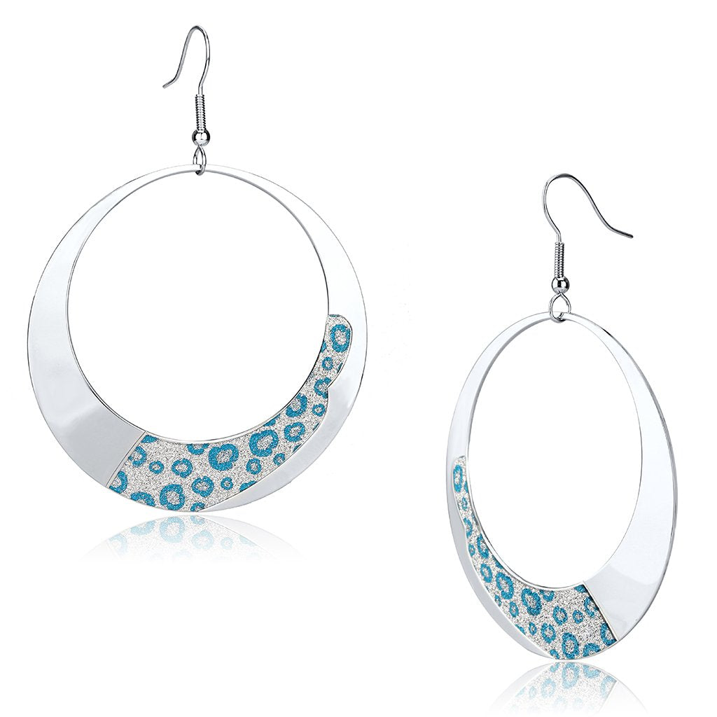 JCE2728 Rhodium Iron Earrings with No Stone
