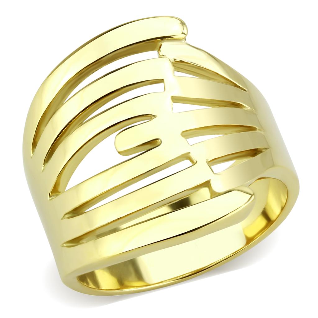 JCE3717 IP Gold(Ion Plating) Stainless Steel Ring with No Stone