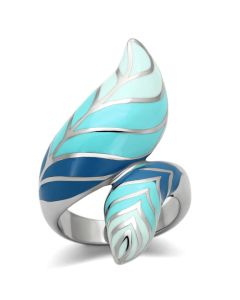 JCE838 High polished (no plating) Stainless Steel Ring with Epoxy  in Multi Color